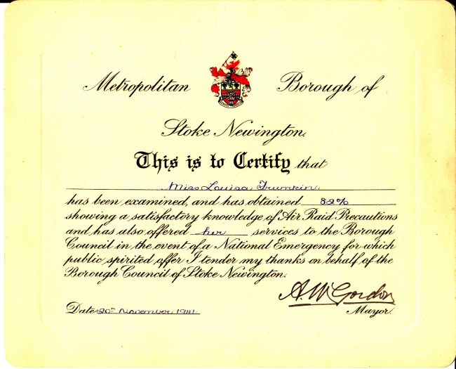 Certificate of 82pct pass of ARP exam - 20 Nov 194104